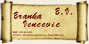 Branka Venčević vizit kartica
